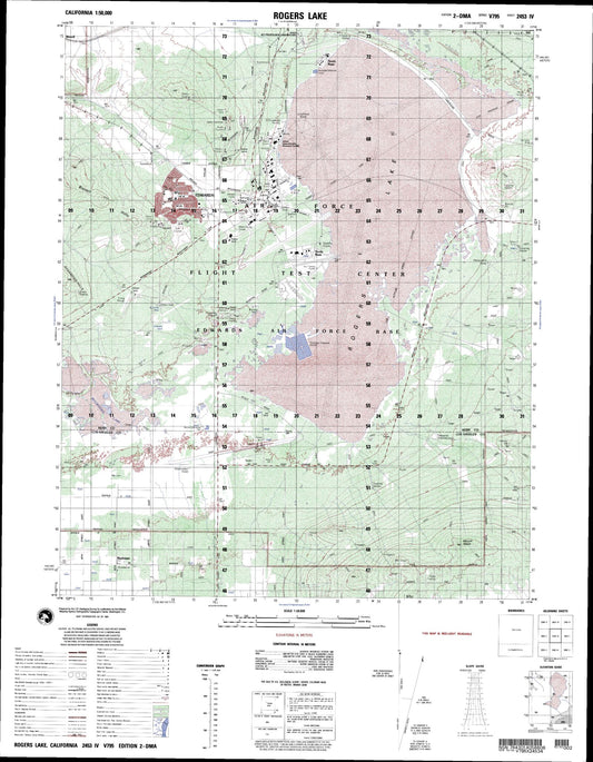 Rogers Lake California Military 1:50,000 Map