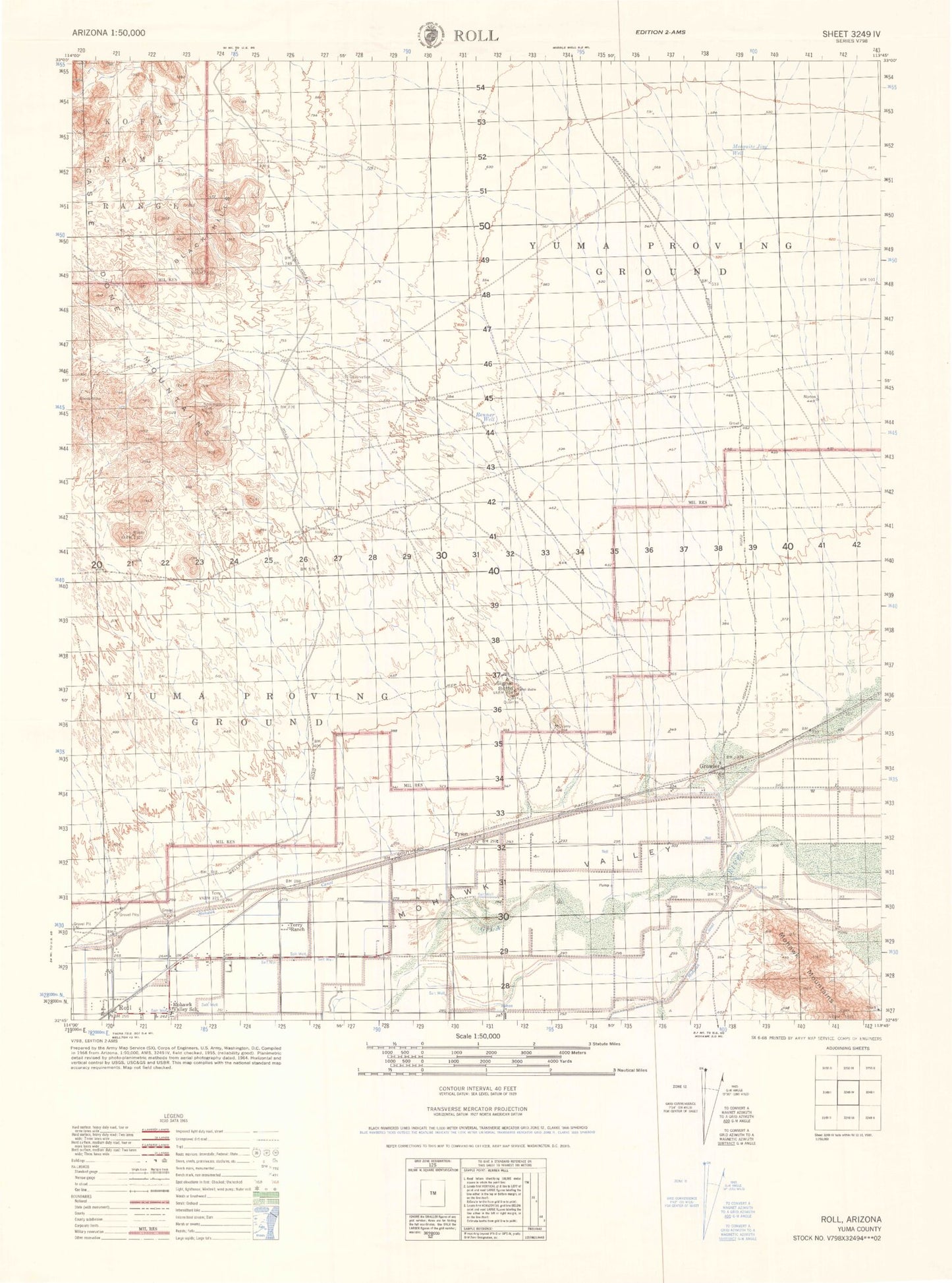 Roll Arizona Military 1:50,000 Map