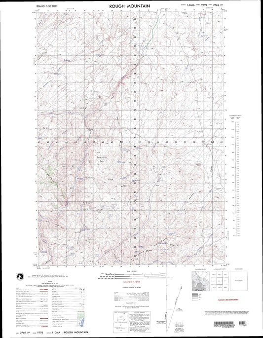 Rough Mountain Idaho Military 1:50,000 Map