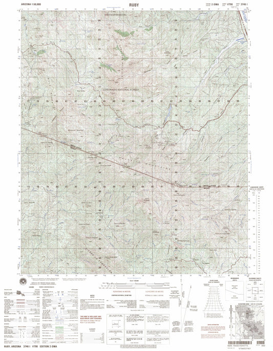 Ruby Arizona Military 1:50,000 Map