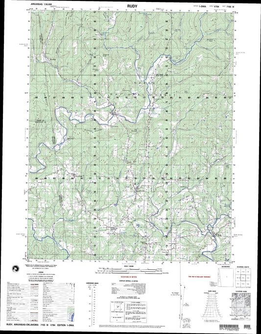 Rudy Arkansas Military 1:50,000 Map