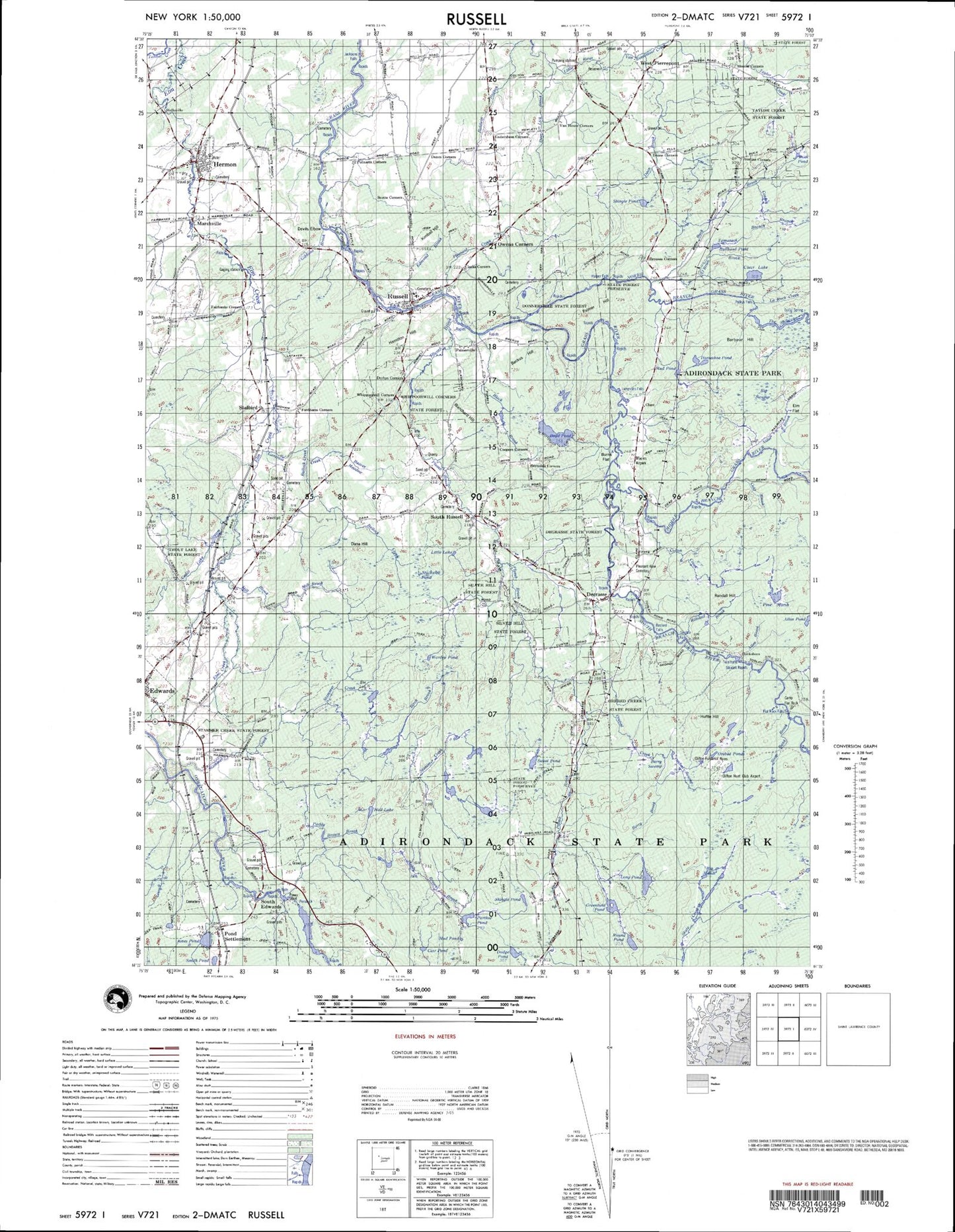 Russell New York Military 1:50,000 Map