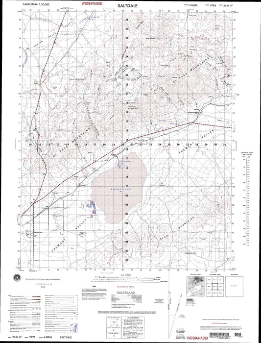 Saltdale California Military 1:50,000 Map