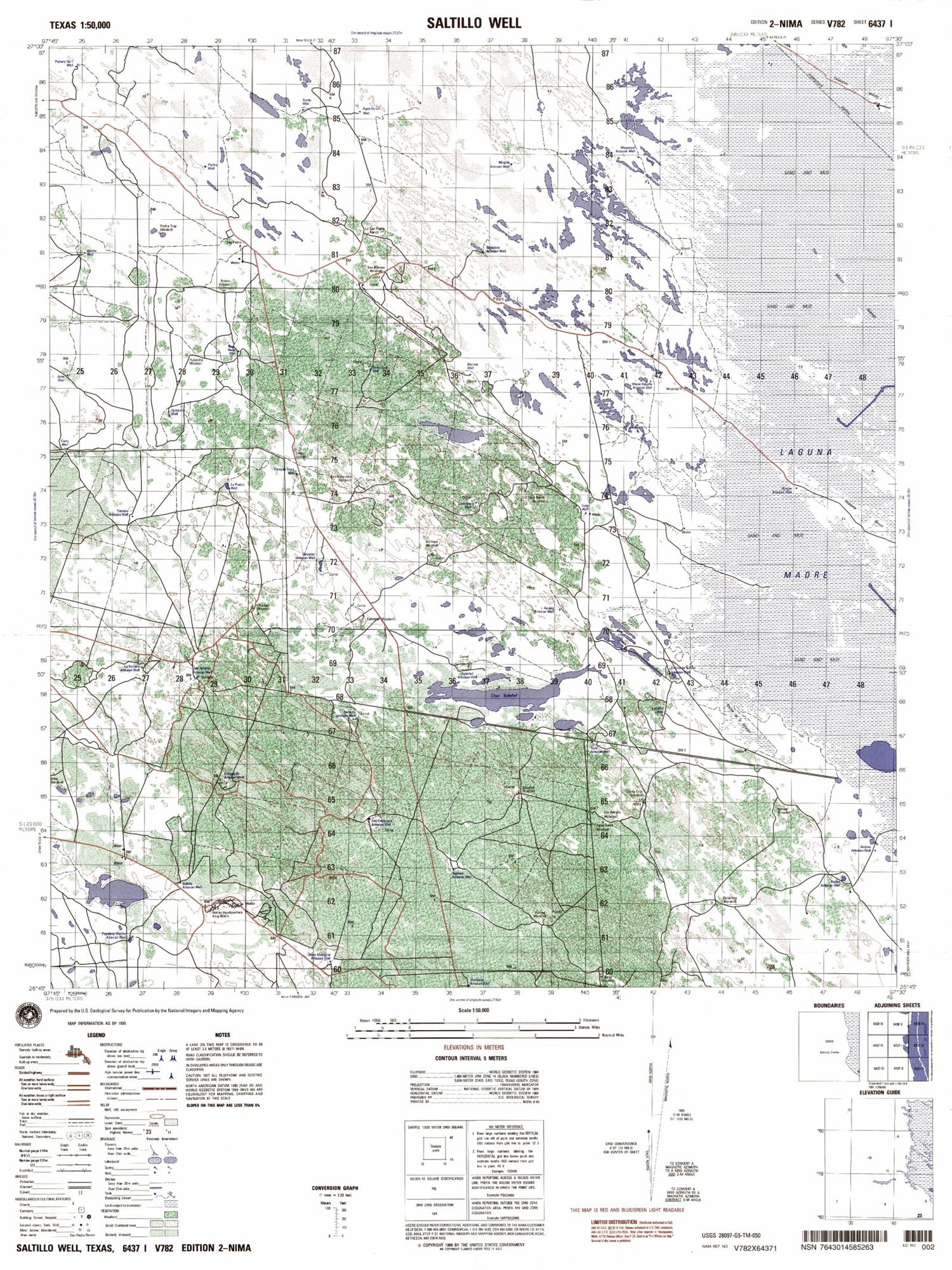 Saltillo Well Texas Military 1:50,000 Map