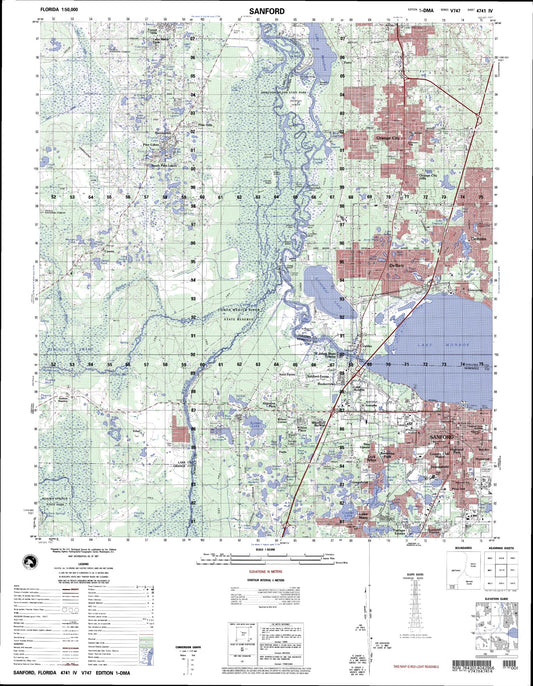 Sanford Florida Military 1:50,000 Map