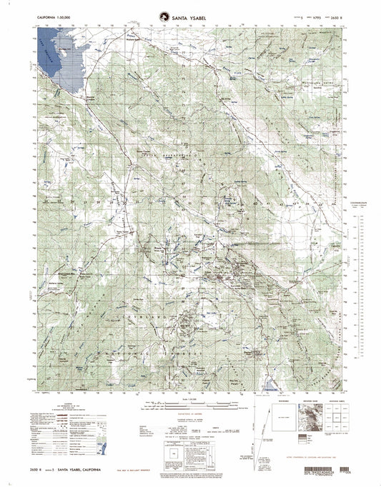 Santa Ysabel California Military 1:50,000 Map