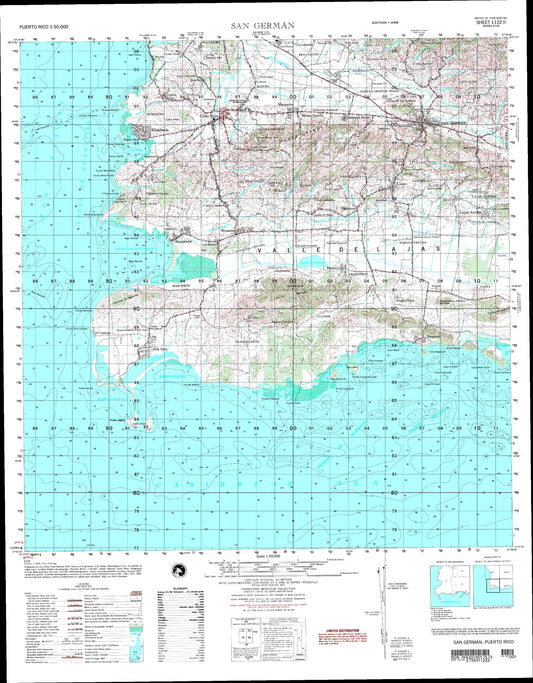 San German Puerto Rico Military 1:50,000 Map