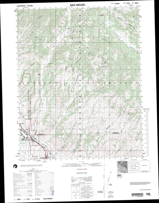 San Miguel California Military 1:50,000 Map