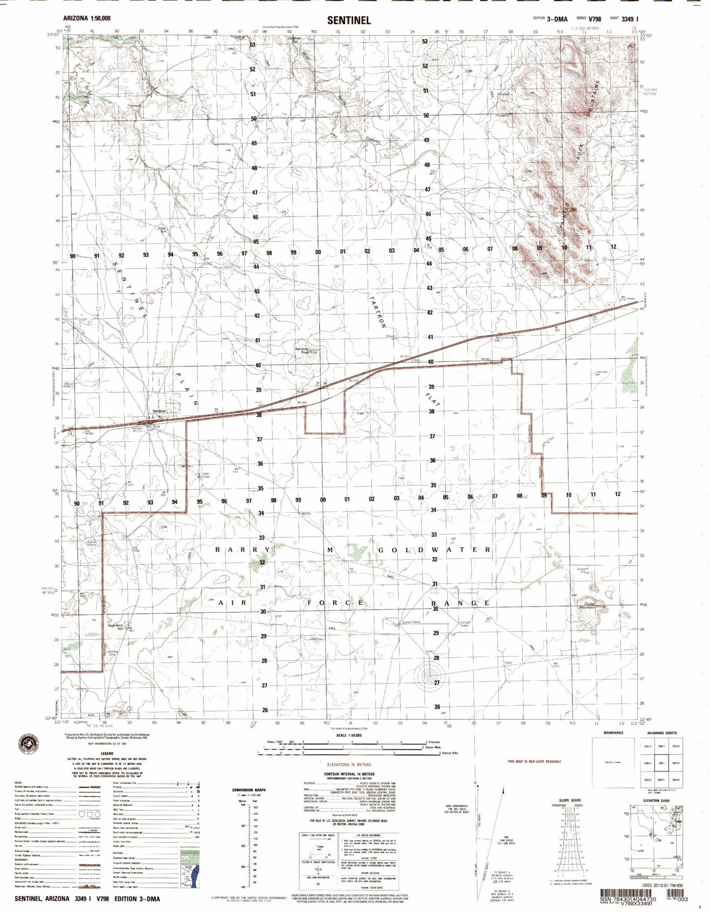 Sentinel Arizona Military 1:50,000 Map