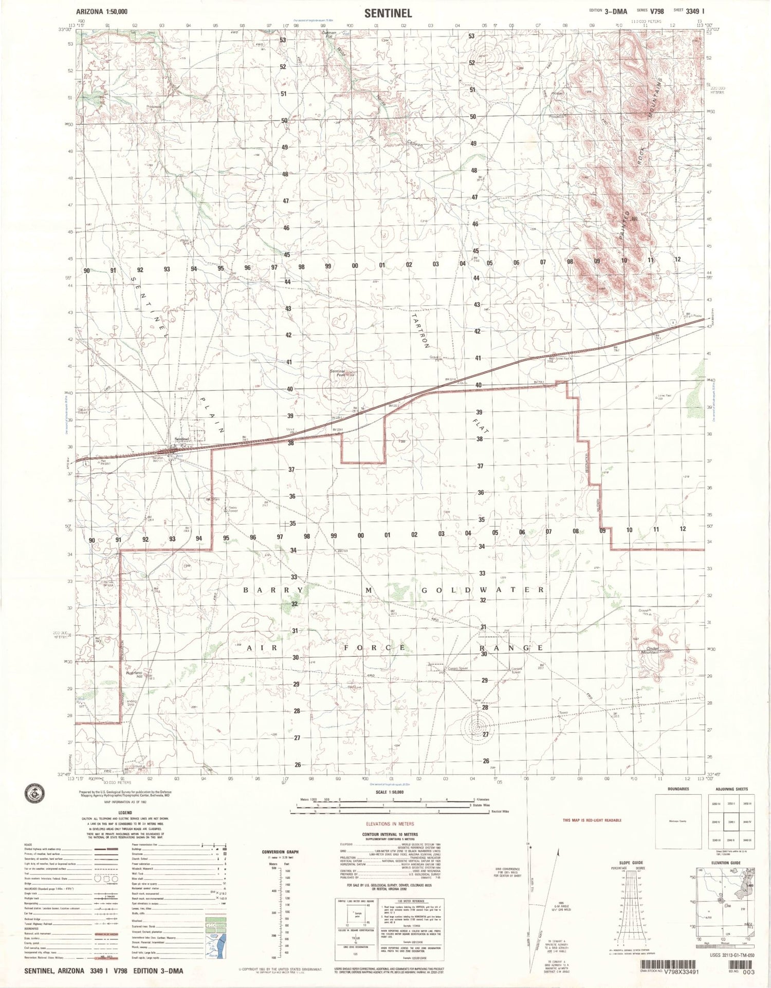 Sentinel Arizona Military 1:50,000 Map