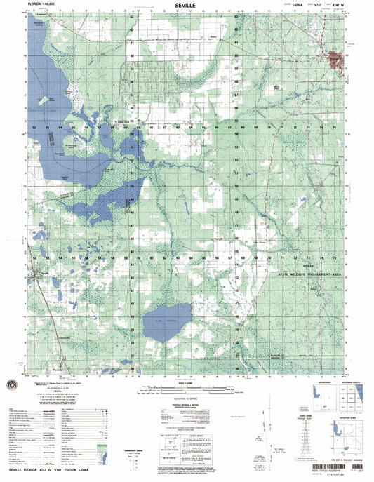 Seville Florida Military 1:50,000 Map