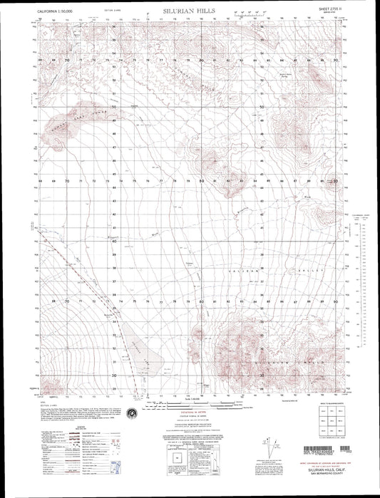 Silurian Hills California Military 1:50,000 Map