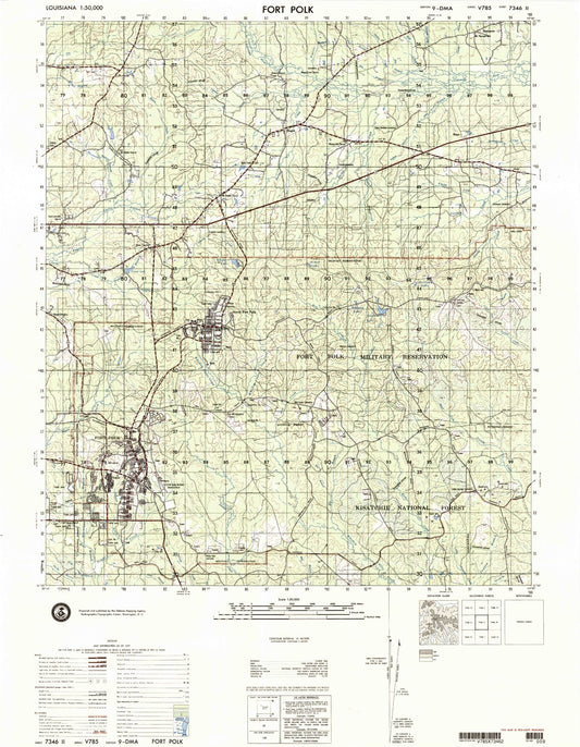 Slagle Louisiana Military 1:50,000 Map