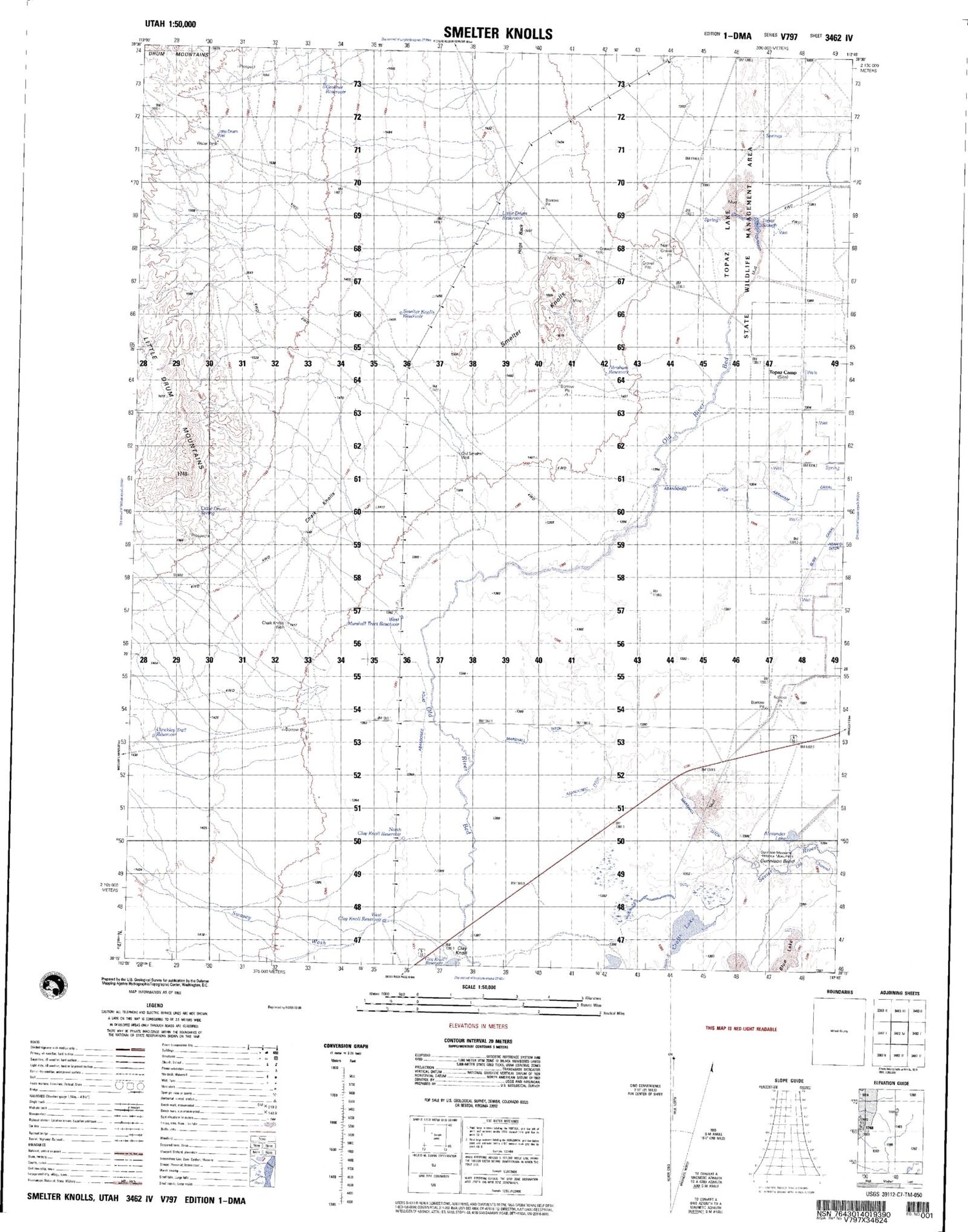 Smelter Knolls Utah Military 1:50,000 Map