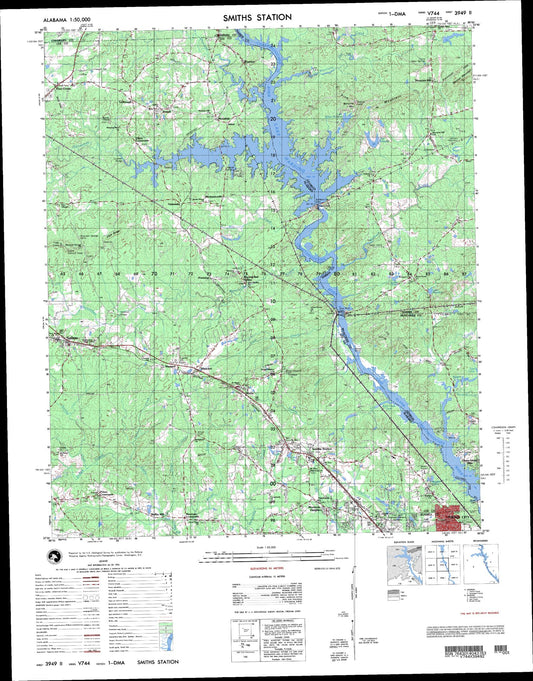 Smiths Station Alabama Military 1:50,000 Map