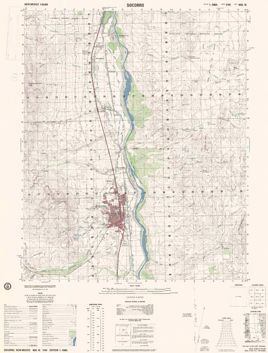 Socorro New Mexico Military 1:50,000 Map