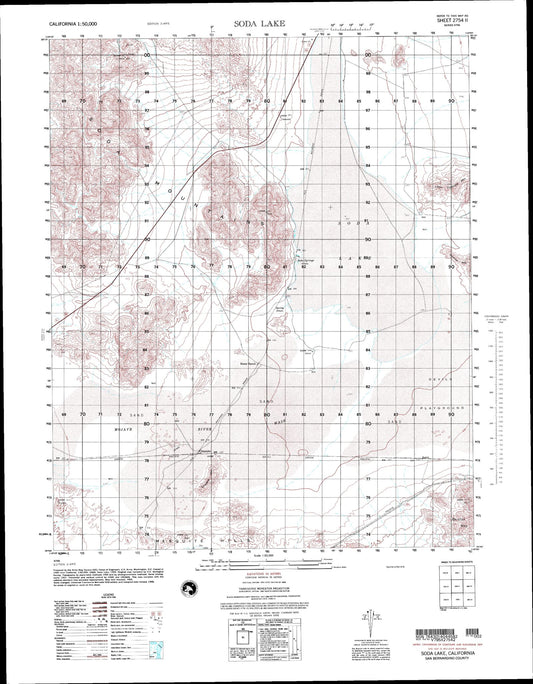 Soda Lake California Military 1:50,000 Map