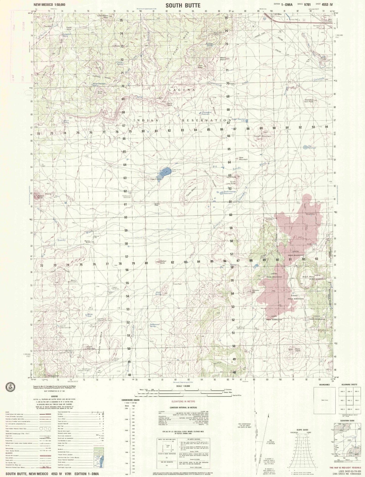 South Butte New Mexico Military 1:50,000 Map