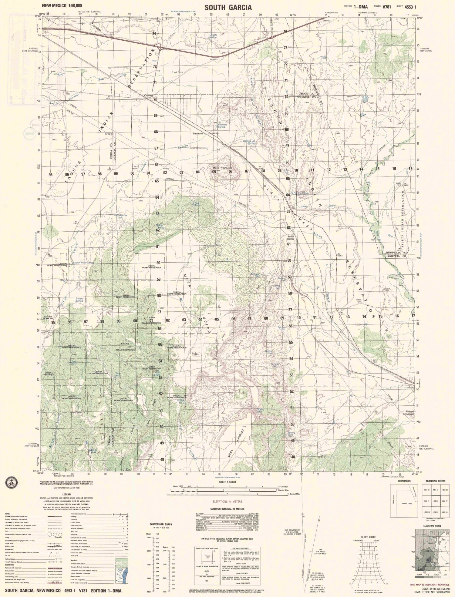 South Garcia New Mexico Military 1:50,000 Map