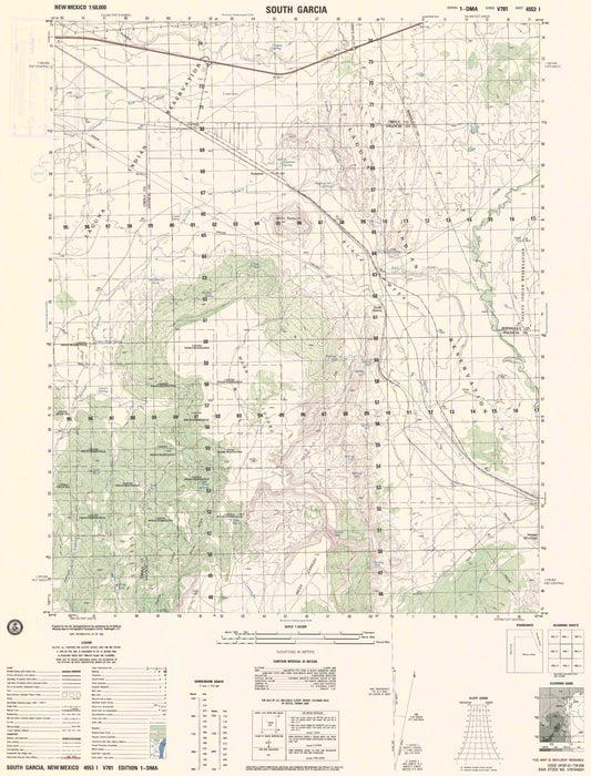 South Garcia New Mexico Military 1:50,000 Map