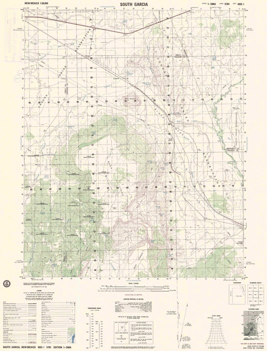 South Garcia New Mexico Military 1:50,000 Map