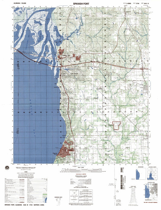 Spanish Fort Alabama Military 1:50,000 Map