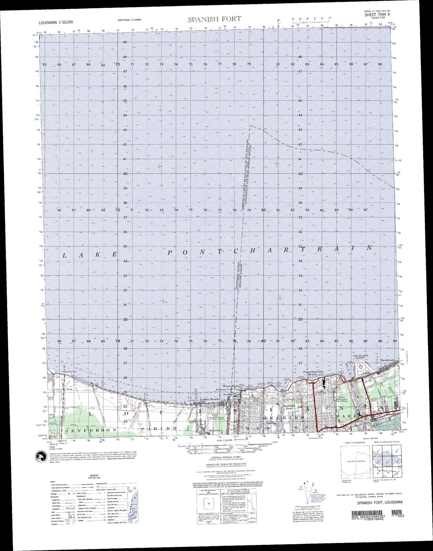 Spanish Fort Louisiana Military 1:50,000 Map