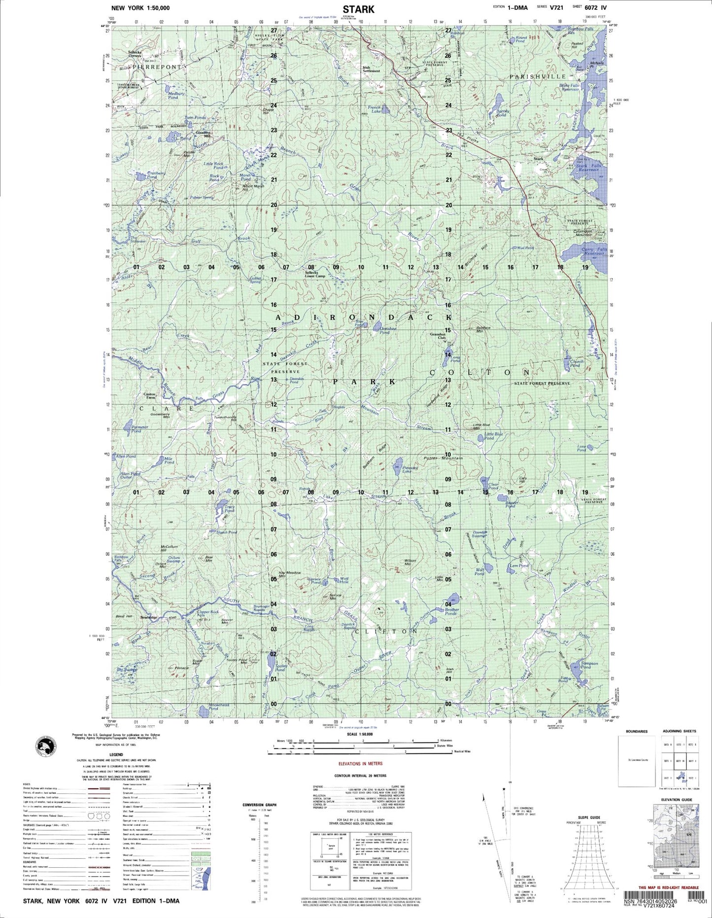 Stark New York Military 1:50,000 Map