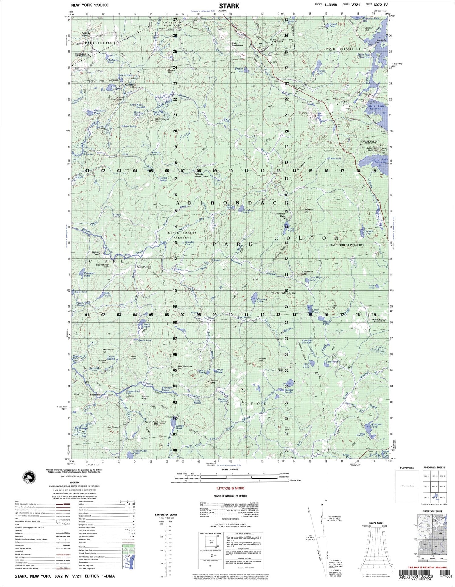 Stark New York Military 1:50,000 Map