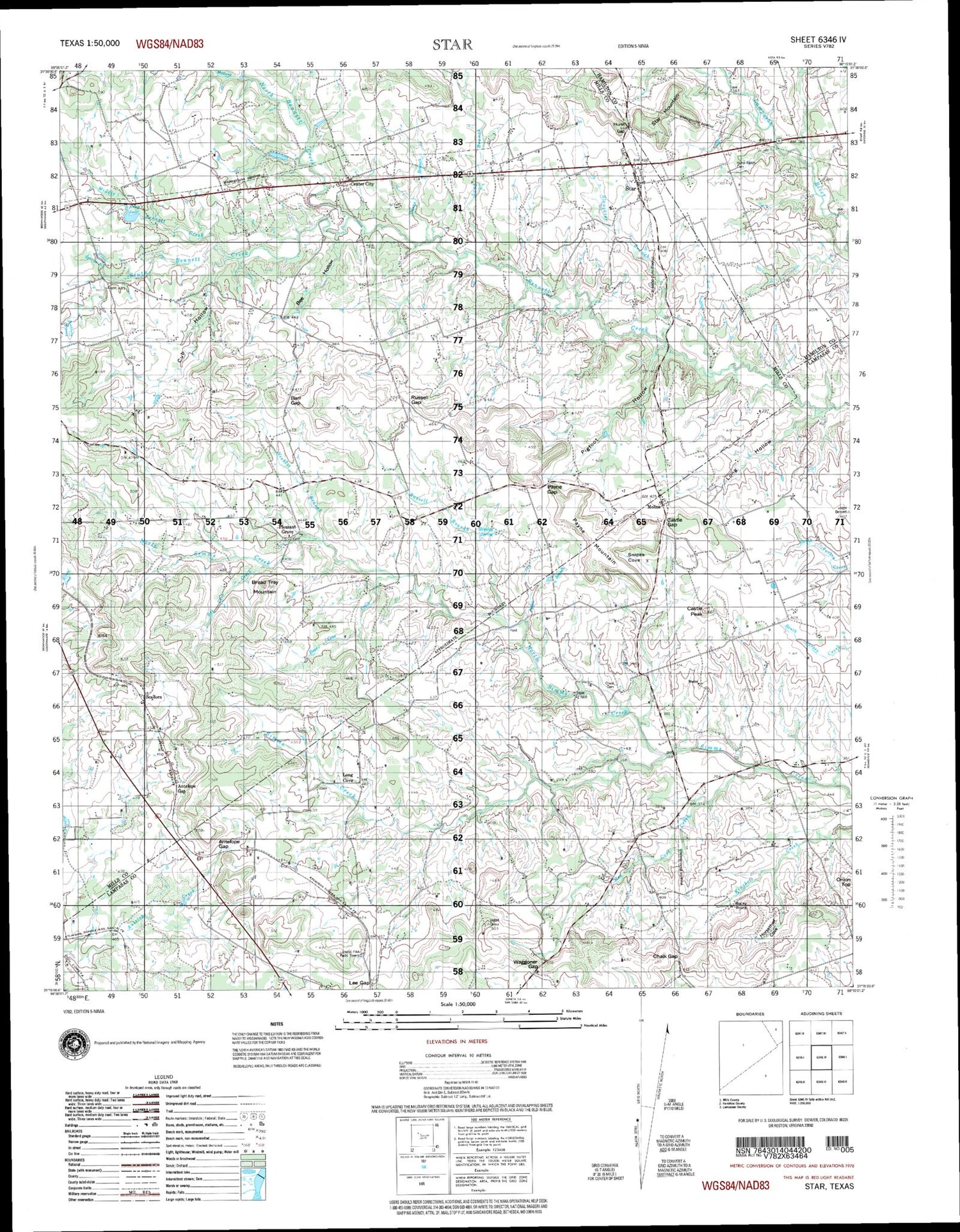 Star Texas Military 1:50,000 Map