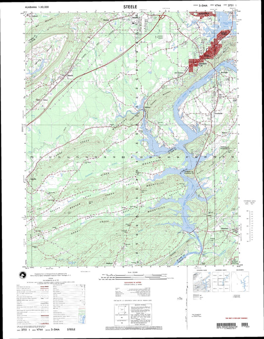 Steele Alabama Military 1:50,000 Map