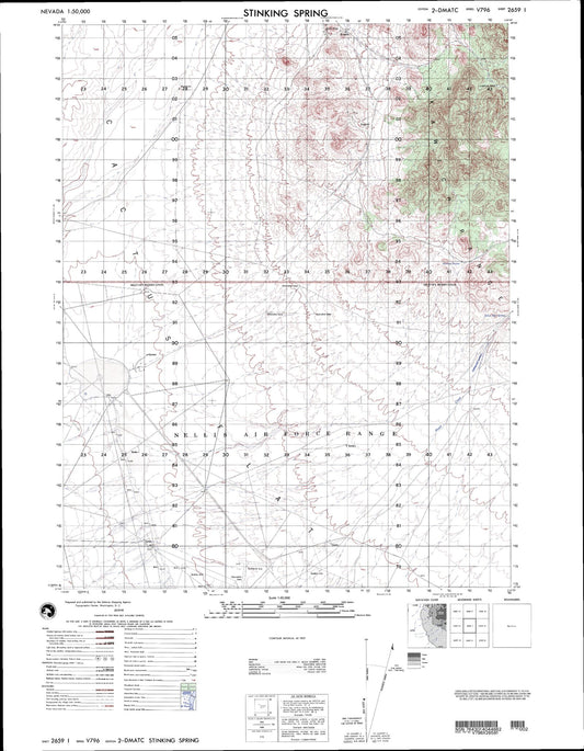 Stinking Spring Nevada Military 1:50,000 Map