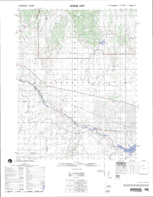 Stone City Colorado Military 1:50,000 Map