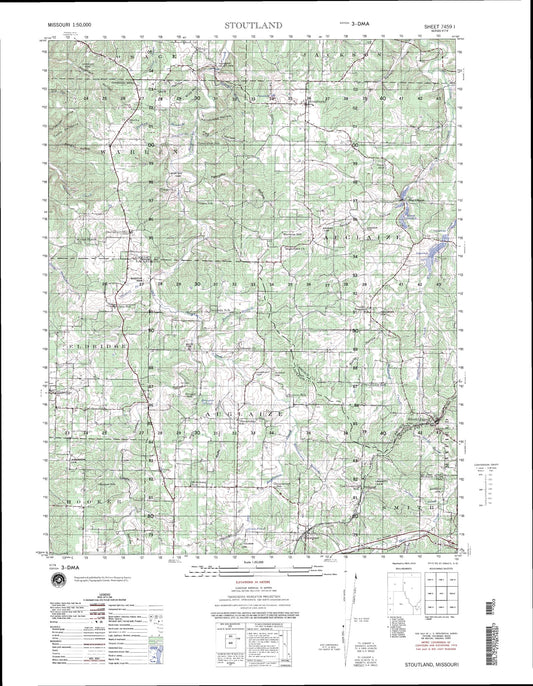 Stoutland Missouri Military 1:50,000 Map