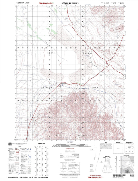 Stovepipe Wells California Military 1:50,000 Map