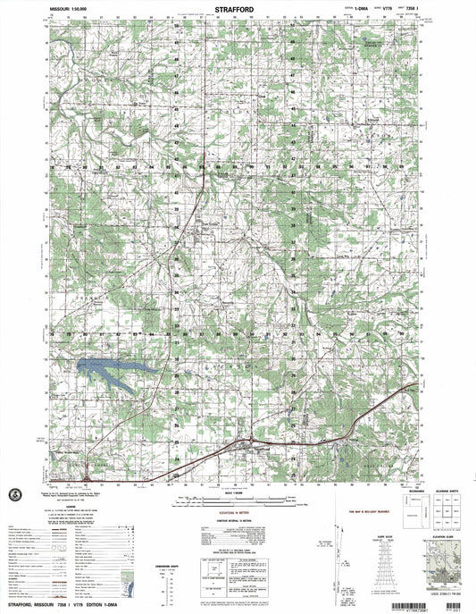 Strafford Missouri Military 1:50,000 Map