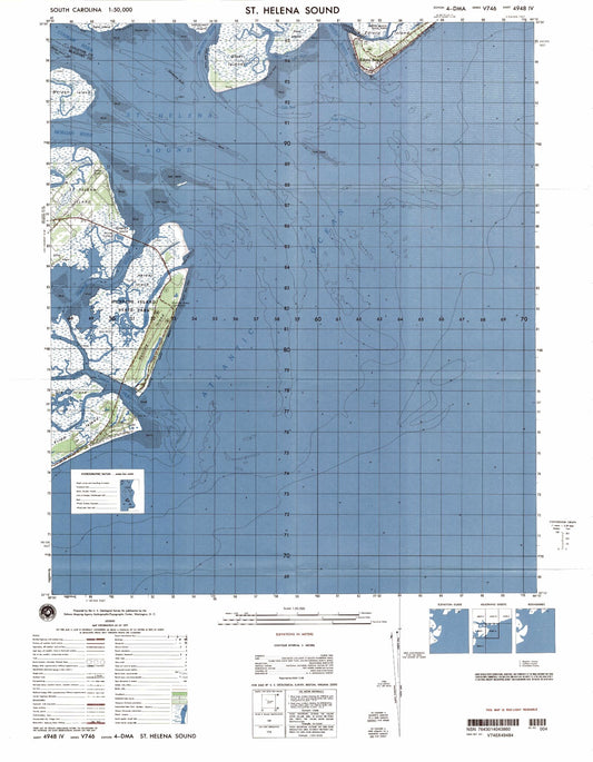 St Helena Sound South Carolina Military 1:50,000 Map