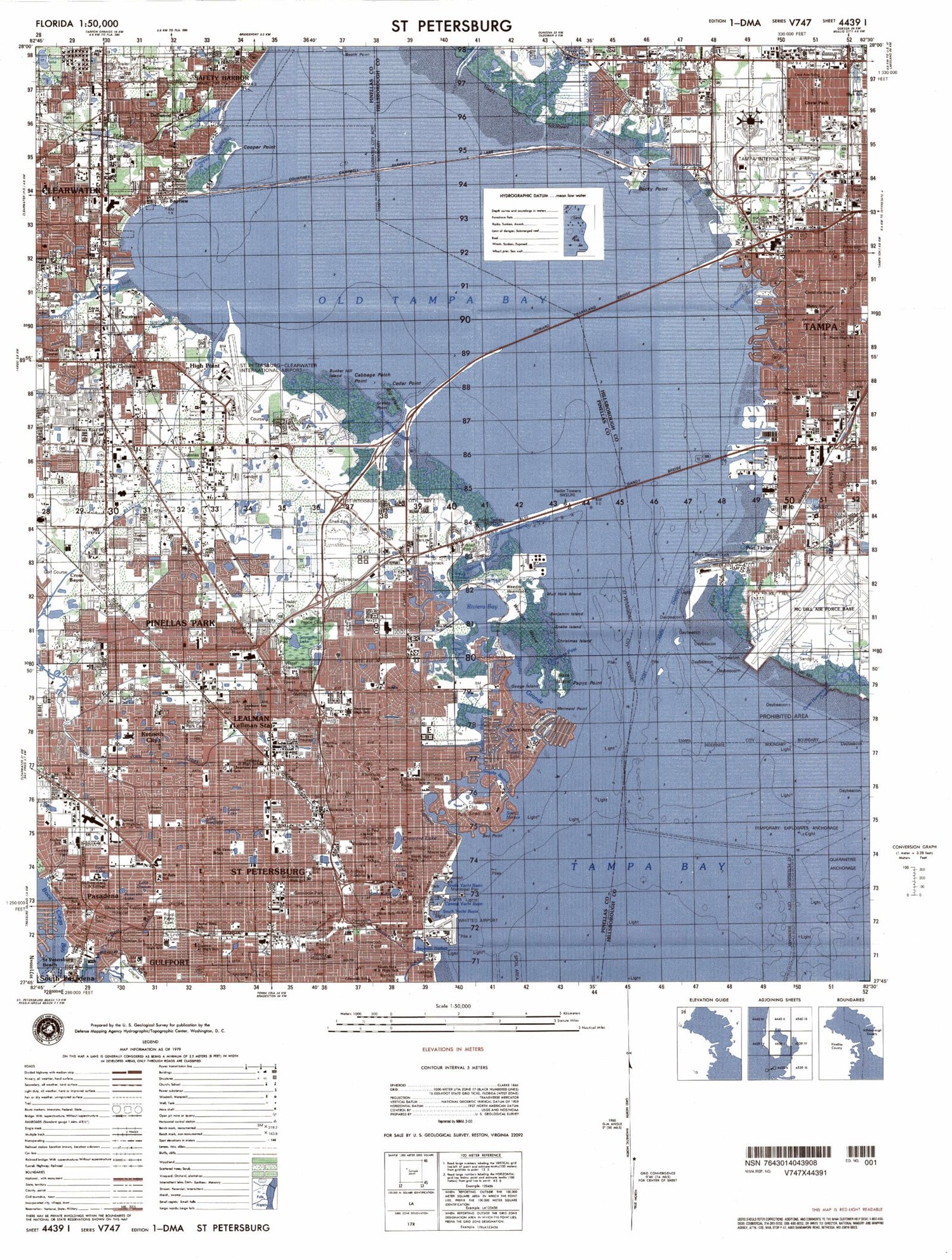 St Petersburg Florida Military 1:50,000 Map