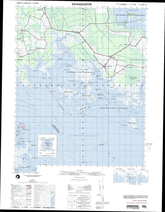 Swanquarter North Carolina Military 1:50,000 Map