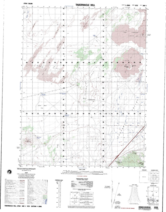 Tabernacle Hill Utah Military 1:50,000 Map