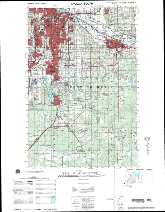 Tacoma South Washington Military 1:50,000 Map