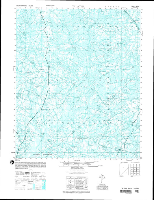 Talatha South Carolina Military 1:50,000 Map