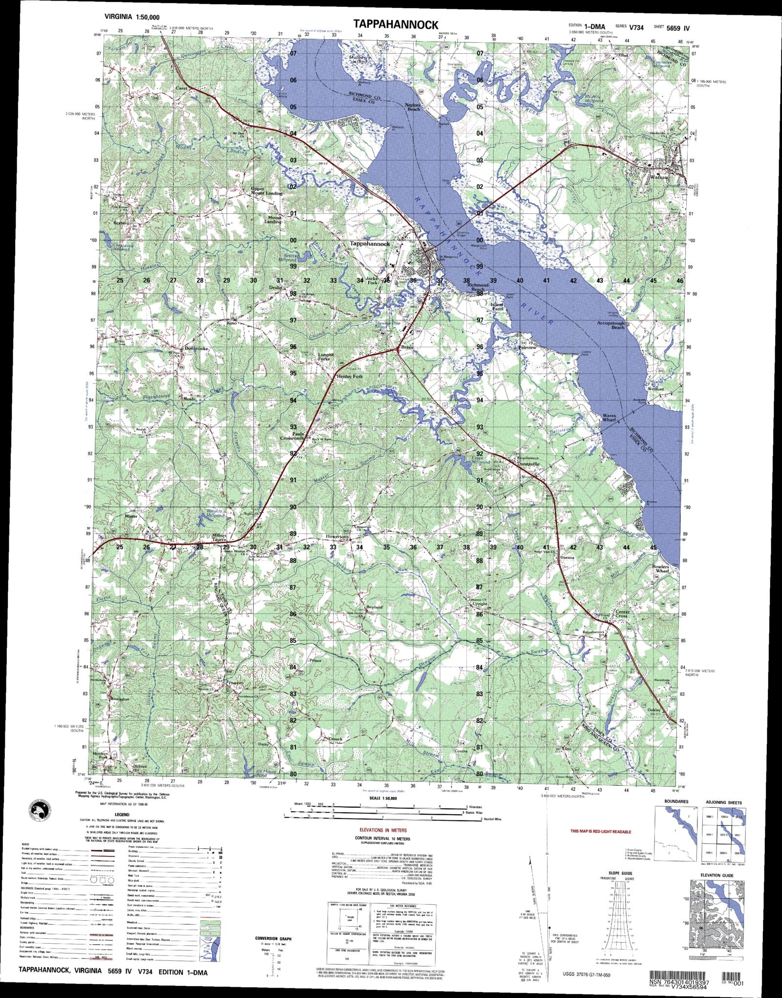 Tappahannock Virginia Military 150,000 Map MyTopo Map Store
