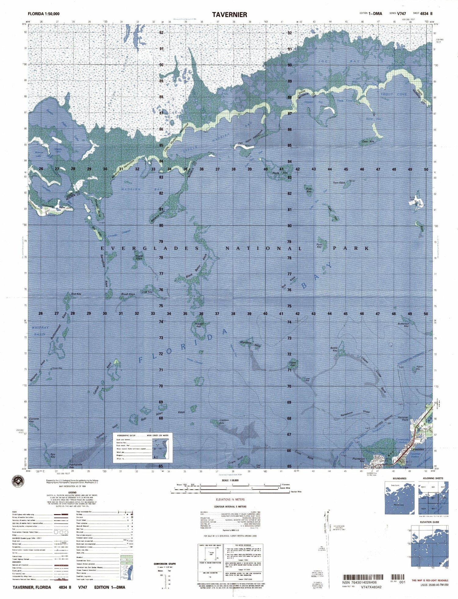 Tavernier Florida Military 1:50,000 Map