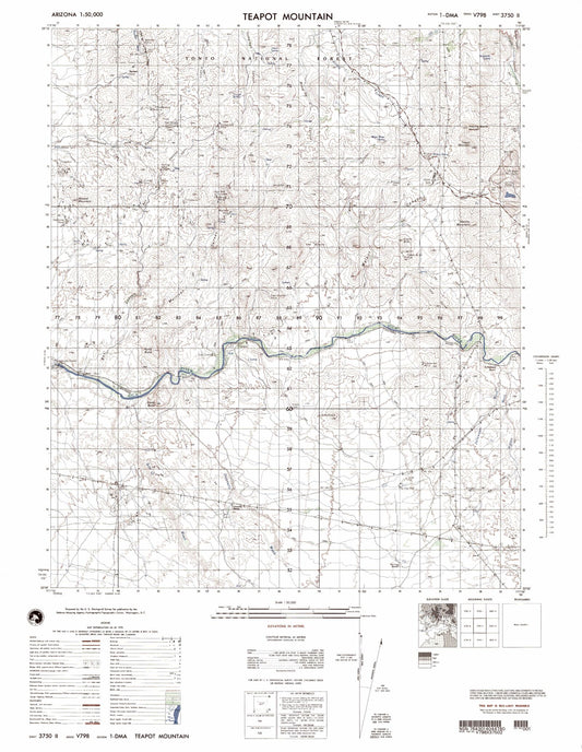 Teapot Mountain Arizona Military 1:50,000 Map