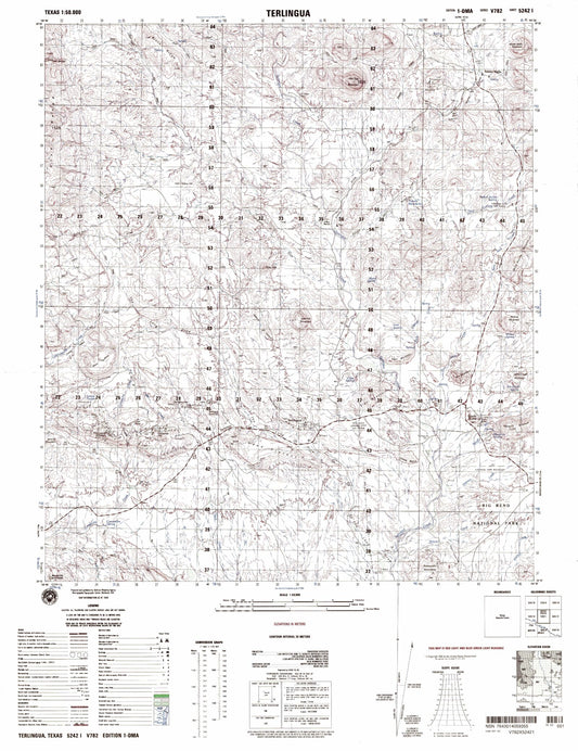 Terlingua Texas Military 1:50,000 Map