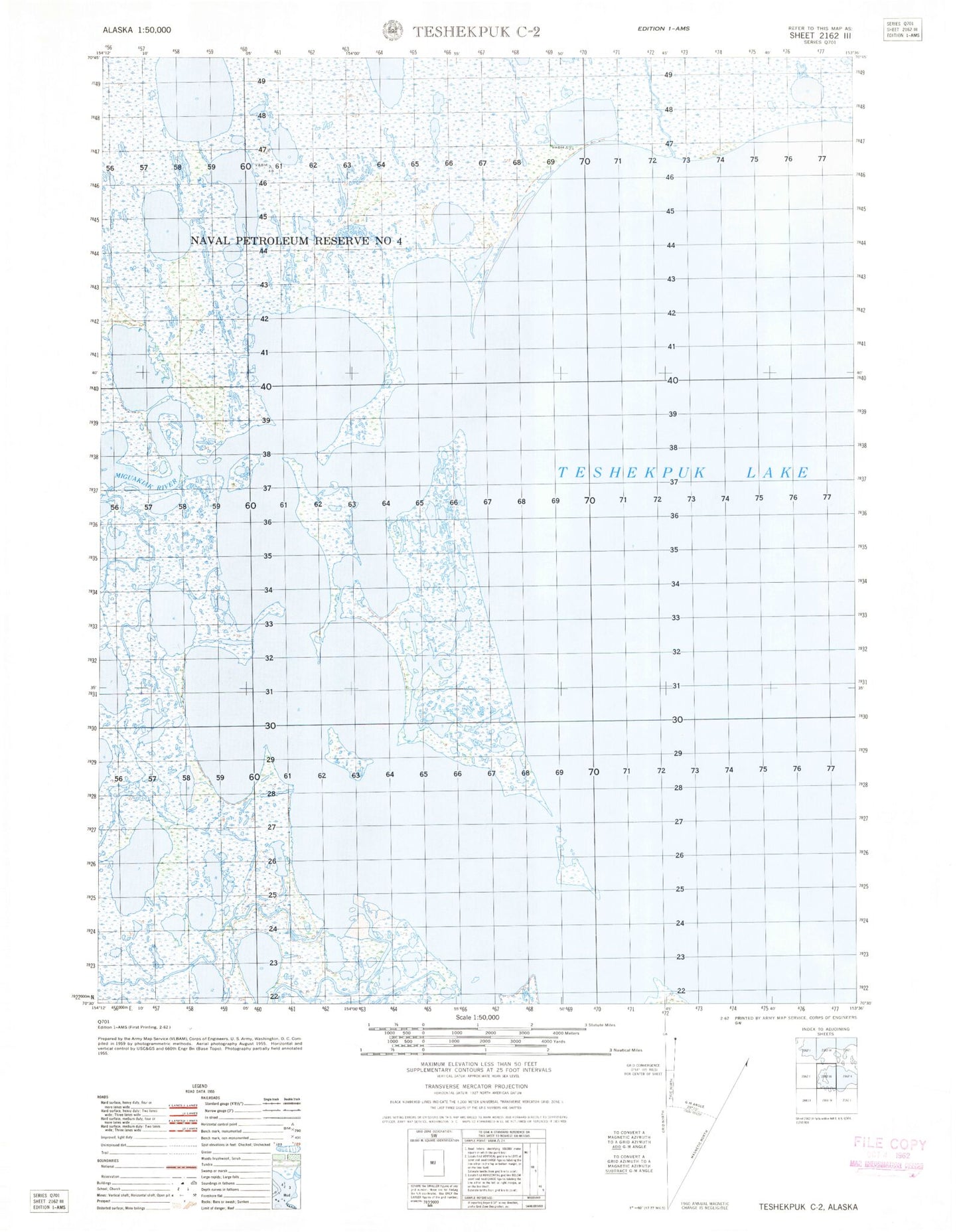 Teshekpuk C-2 Alaska Military 1:50,000 Map