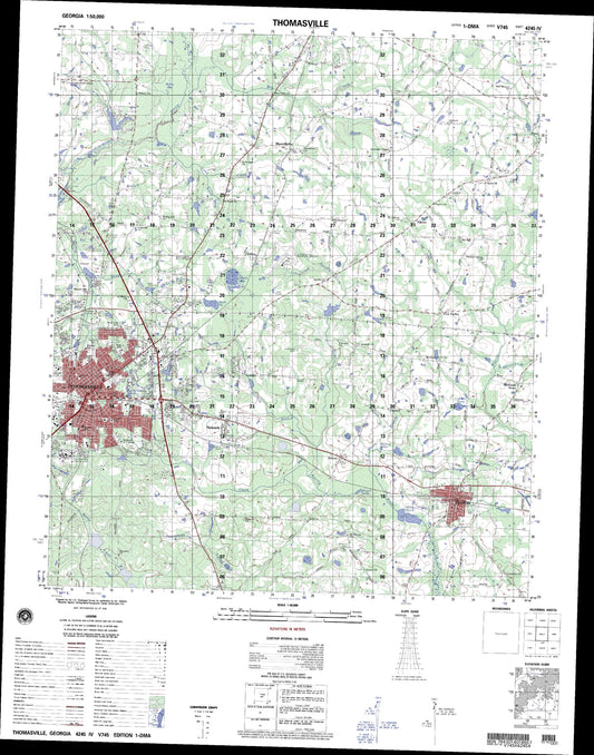 Thomasville Georgia Military 1:50,000 Map