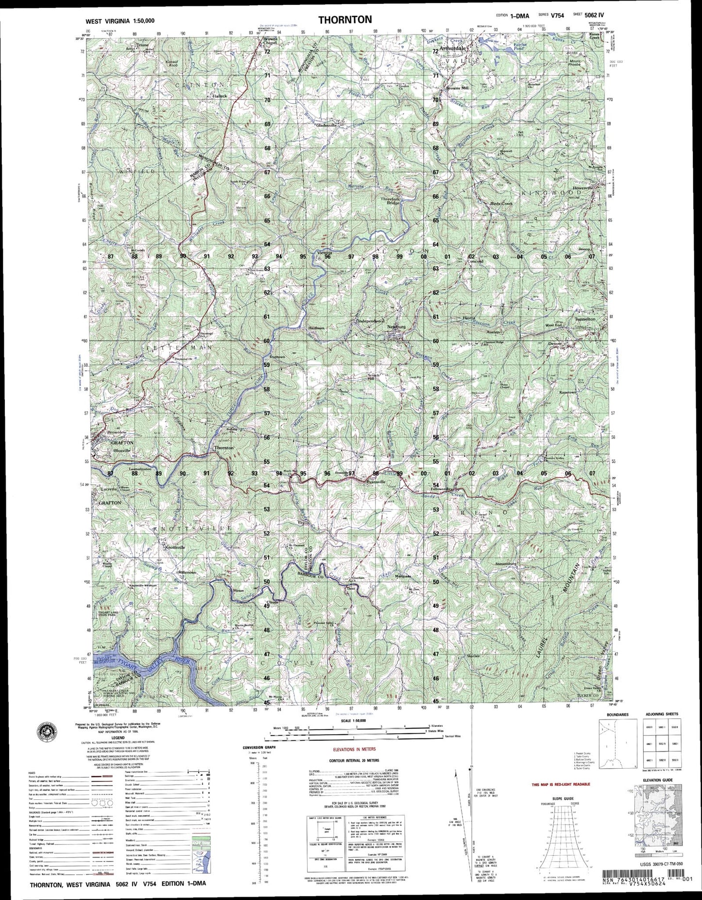 Thornton West Virginia Military 1:50,000 Map