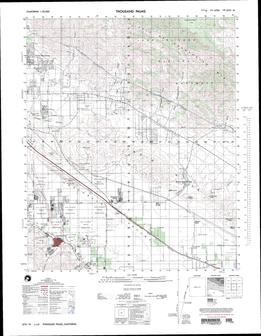 Thousand Palms California Military 1:50,000 Map